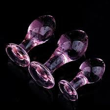 Pink glass butt plug.