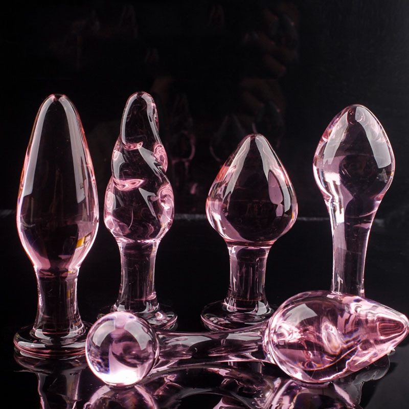 Pink glass butt plug.