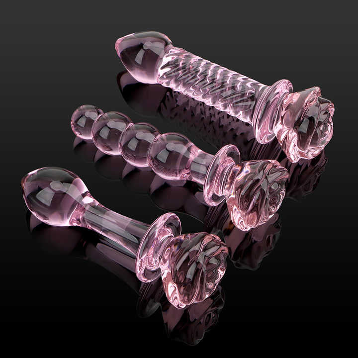 Pink glass butt plug.